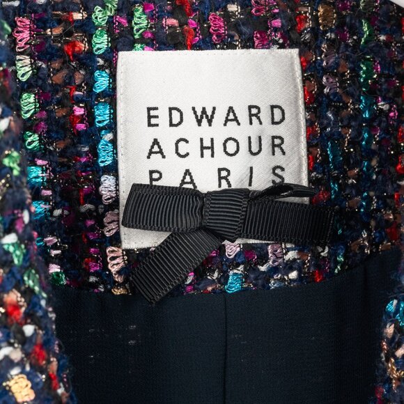 Edward Achour Paris Multicolour Tweed Fringe-Trim Jacket - Picture 11 of 13